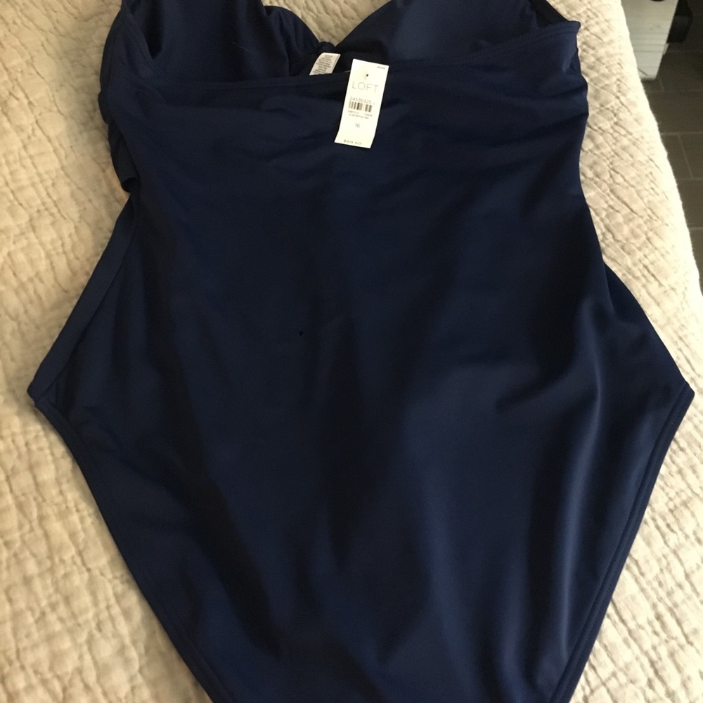 LOFT BEACH TIE HALTER ONE PIECE SWIMSUIT